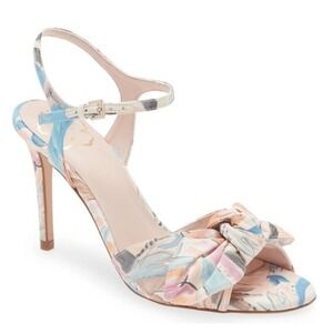 Ted Baker London Nestar Ankle Strap Heeled Sandal, Floral Multi,‎ Size 9.5 NWT